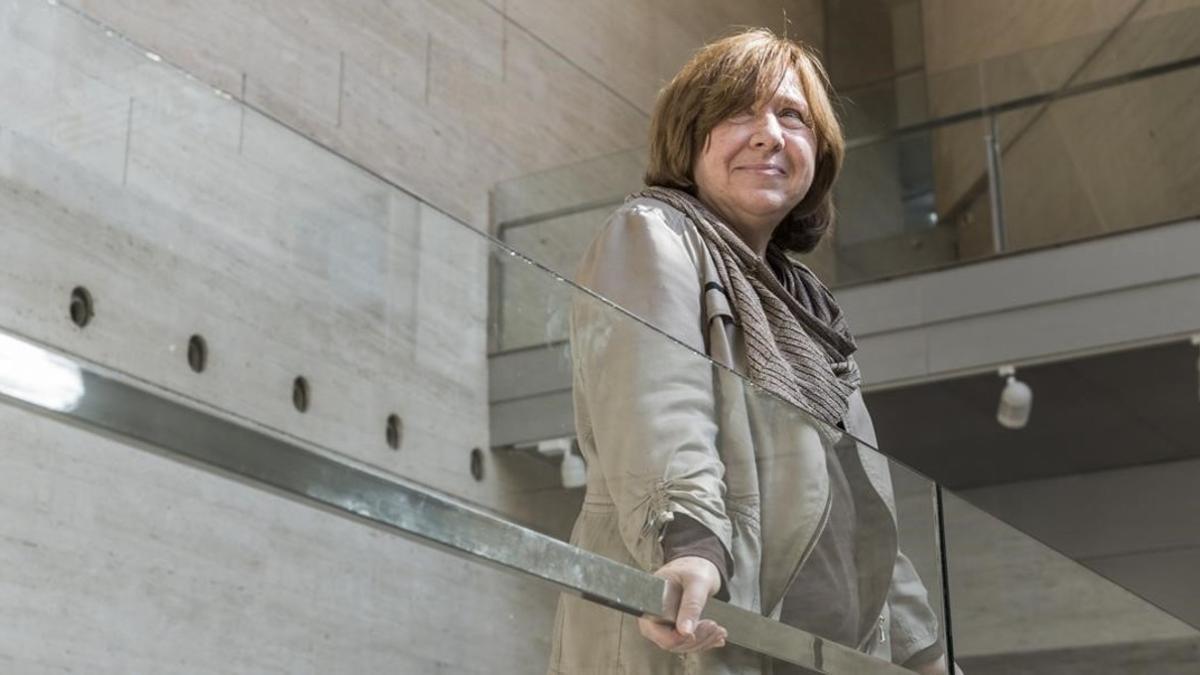 La premio Nobel de Literatura Svetlana Alexiévich en el CCCB.