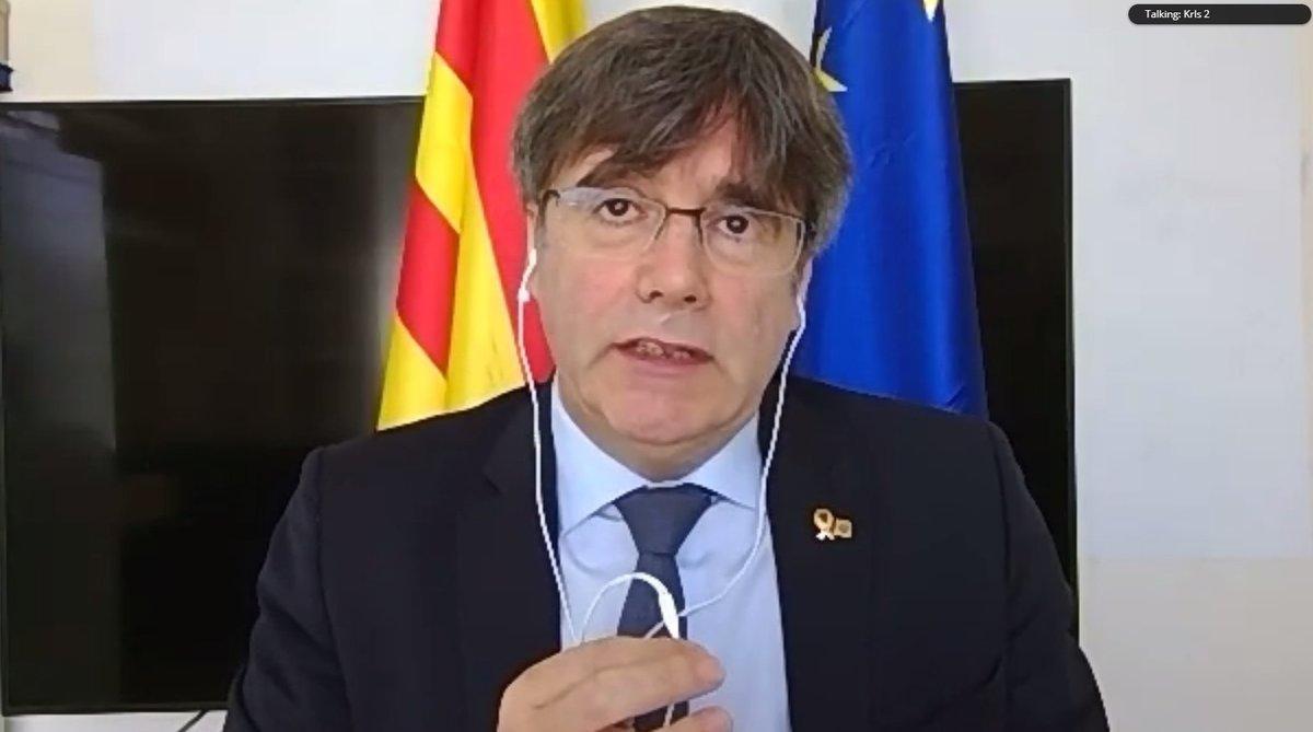 20/07/2020 El expresidente Carles Puigdemont, en la presentaciÃ³n telemÃ¡tica del libro ’Me explico. De la investidura al exilio’