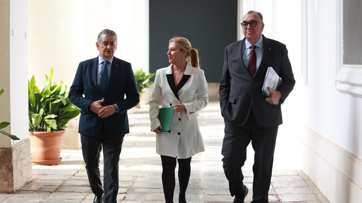 Los consejeros Antonio Sanz, Carolina España y Arturo Bernal