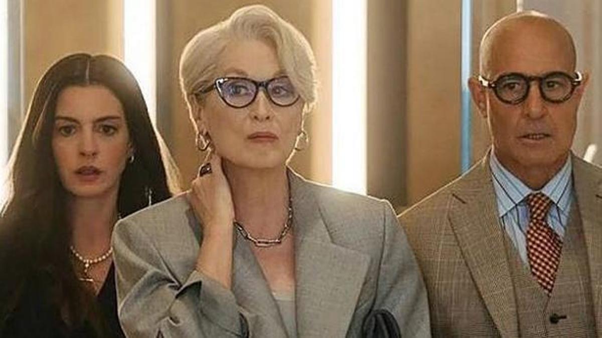 Anne Hathaway, Meryl Streep y Stanley Tucci.