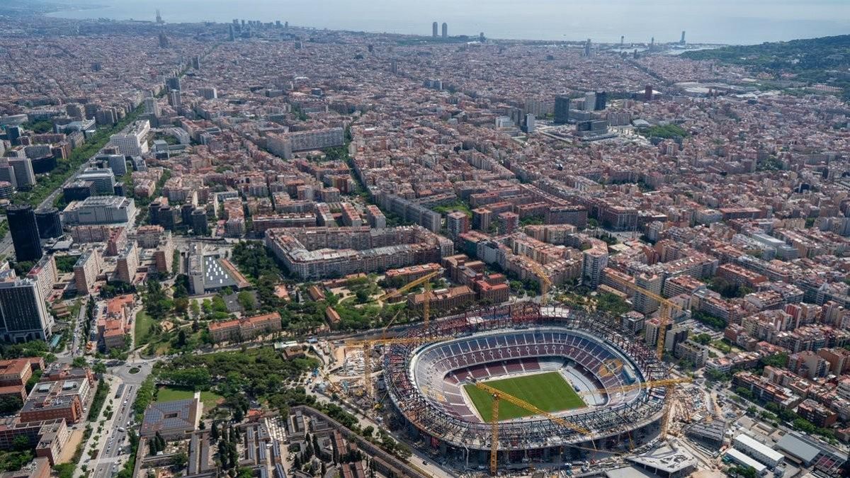 Una imagen aérea del nuevo Spotify Camp Nou.