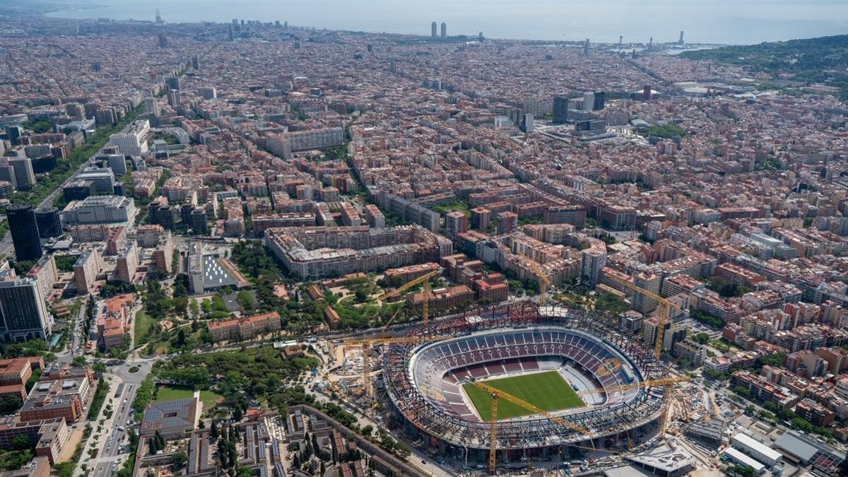 Una imagen aérea del nuevo Spotify Camp Nou. Una imagen aérea del nuevo Spotify Camp Nou.