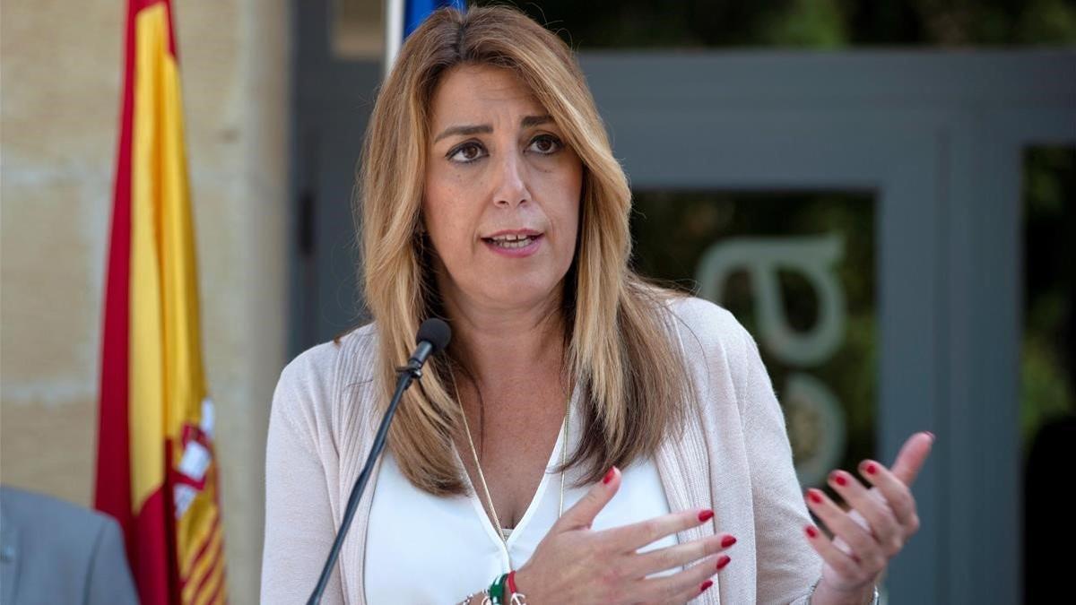 La presidenta de la Junta de Andalucía, Susana Díaz, durante un acto este domingo en Jaén.