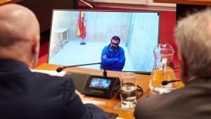 El ex asesor Koldo García durante su comparecencia ante la Comisión de Investigación sobre adjudicaciones públicas, en el Parlamento de Navarra, a 11 de marzo de 2026, en Pamplona, Navarra (España). Koldo García comparece por videoconferencia en el Parlam