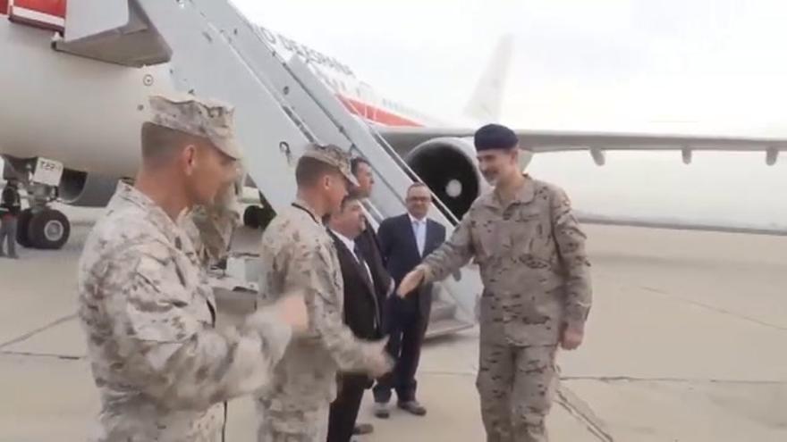 Felipe VI visita a las tropas de la Brigada Guzmán el Bueno en Irak