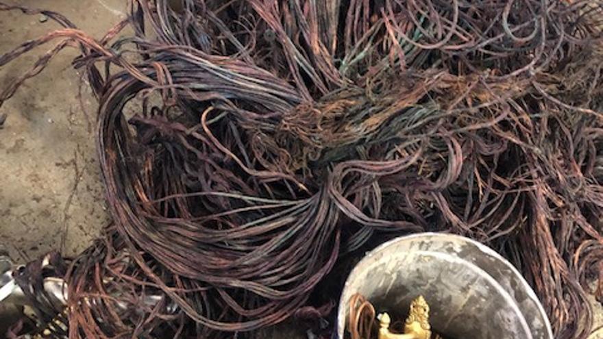 Cobre robado en Costa Teguise y recuperado por la Guardia Civil.