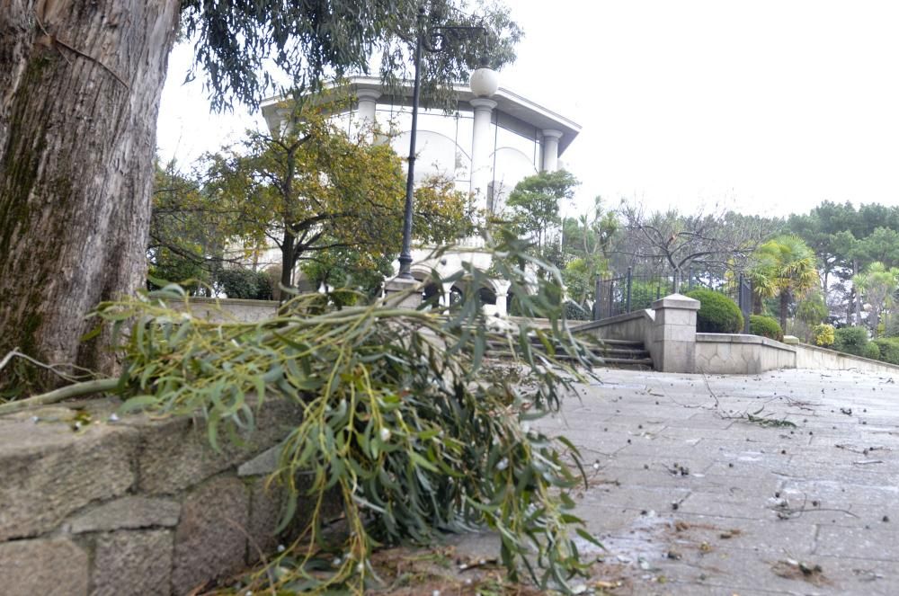 El temporal en A Coruña obliga a cerrar parques y jardines