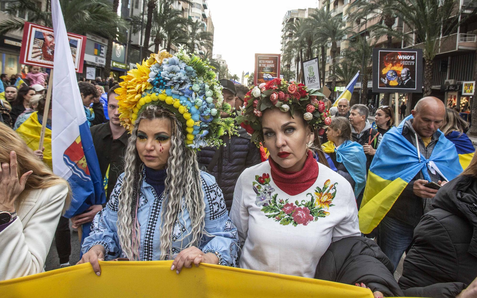 Manifestación en Alicante en el aniversario de la guerra en Ucrania