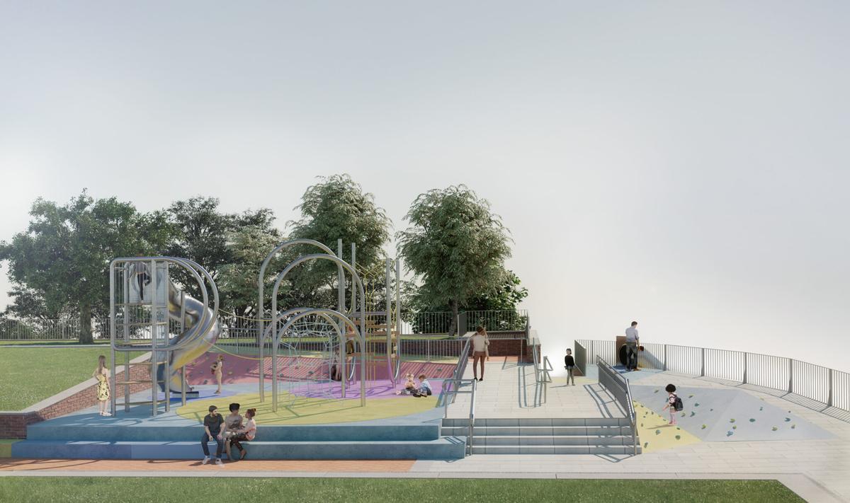 Área de juego infantil que se construirá en los jardines de Sant Pau del Camp del Raval