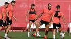 El Sevilla, durante un entreno