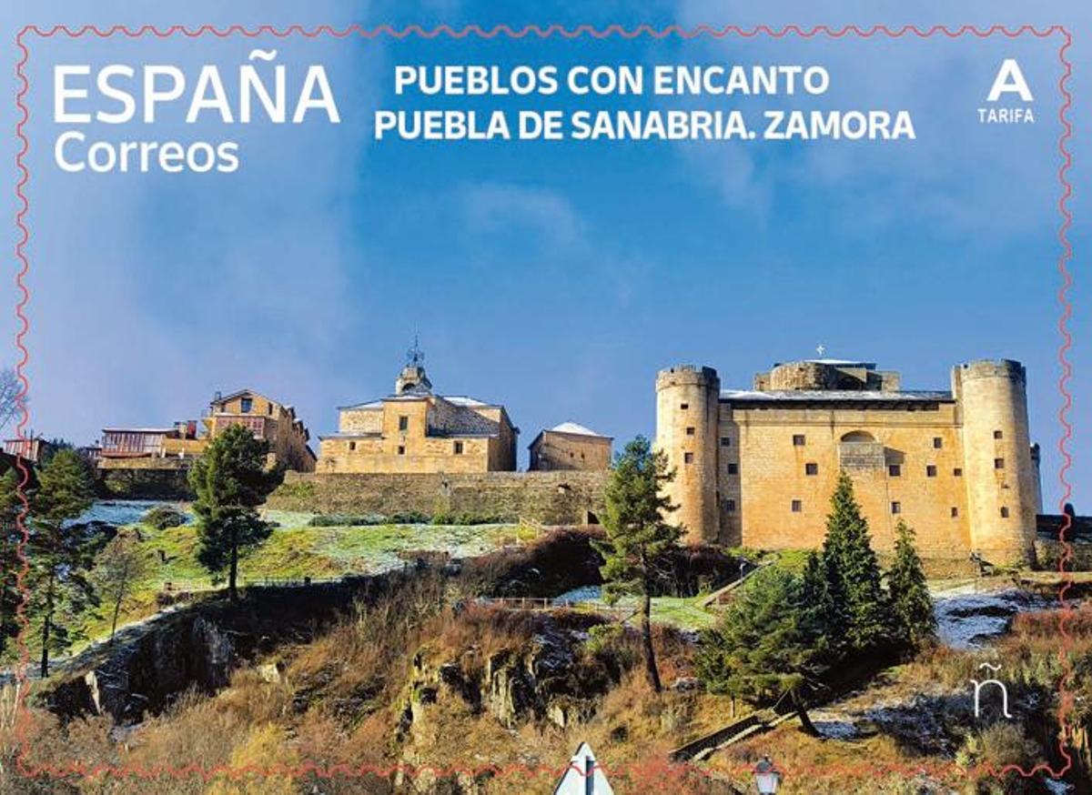 Sello de Puebla de Sanabria dentro de la serie "Pueblos con Encanto".