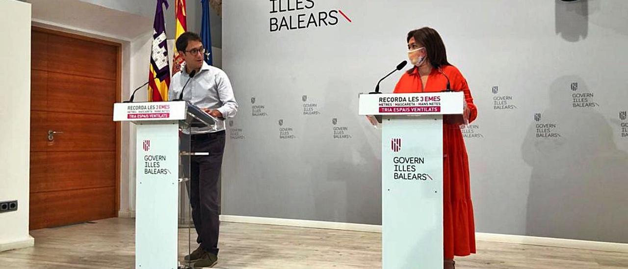 Iago Negueruela y Mercedes Garrido explican los acuerdos del Consell de Govern balear. | GOVERN BALEAR