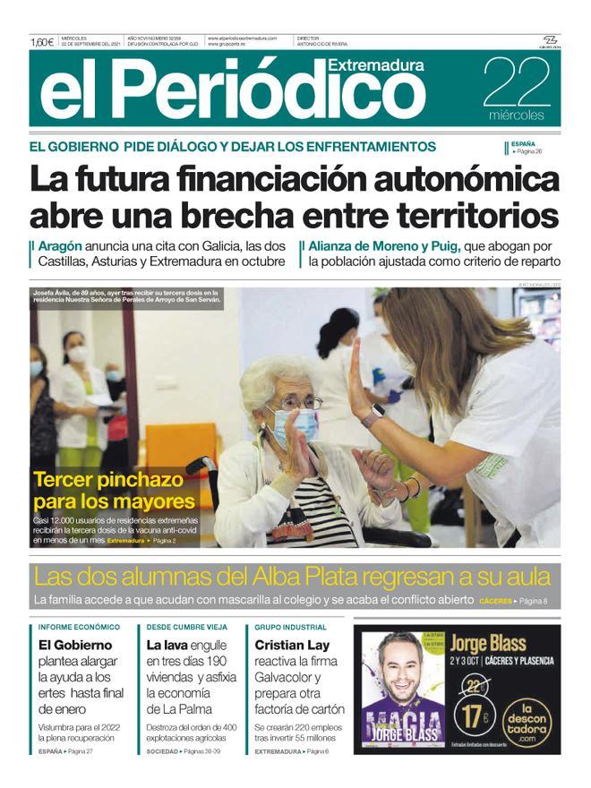 Consulta la portada correspondiente al día 22 de septiembre del 2021