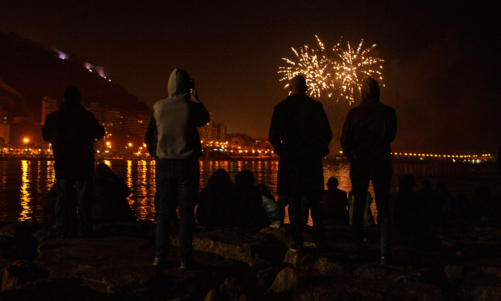 Fuegos artificiales desde la playa del Cocó por el Año Nuevo