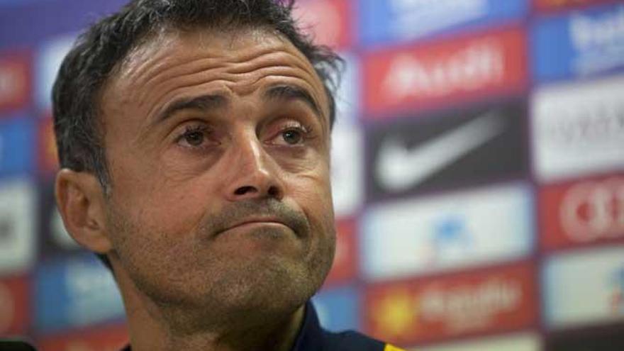 Luis Enrique, en sala de prensa.