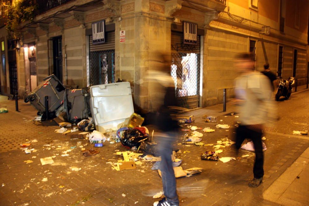 Aldarulls després d''un desallotjament a Gràcia
