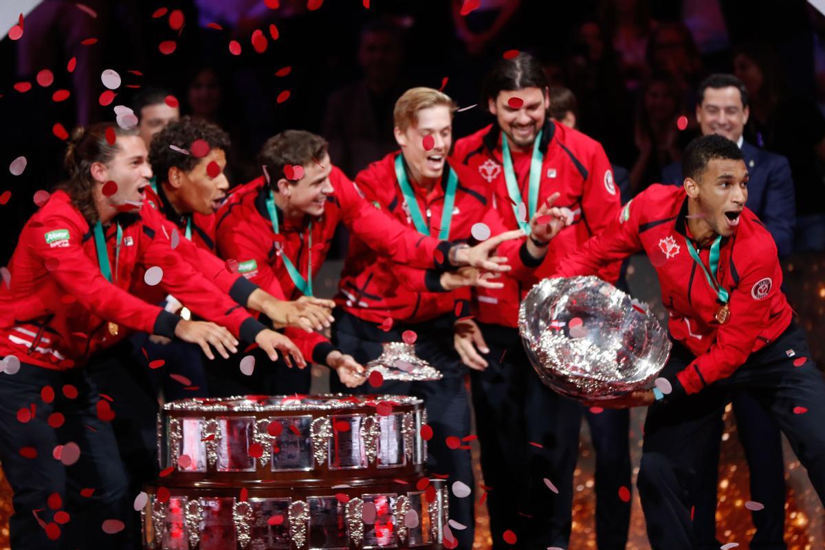 Los jugadores de Canadá, celebrando su título de la Copa David 2022
