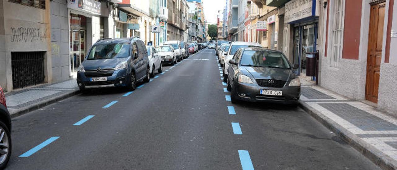 Zona azul en el barrio de Arenales.