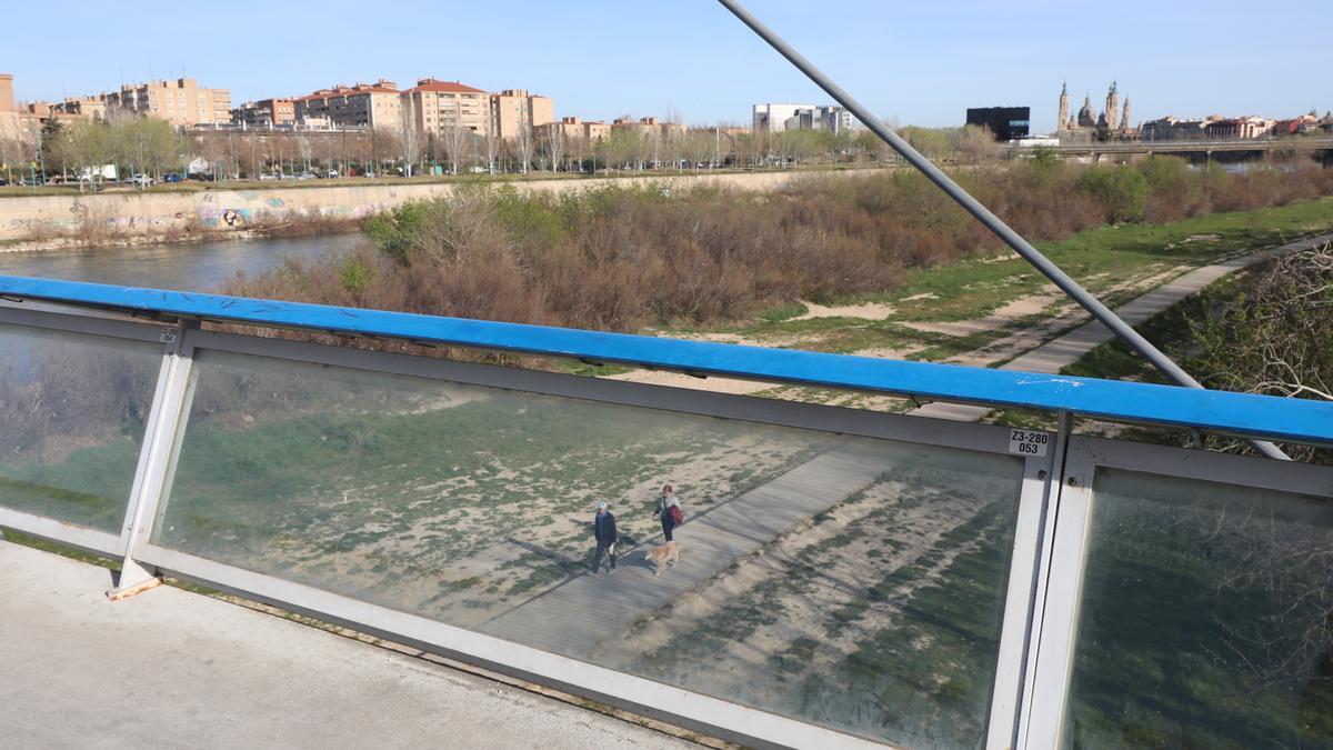 El lamentable estado de la pasarela del Voluntariado de Zaragoza