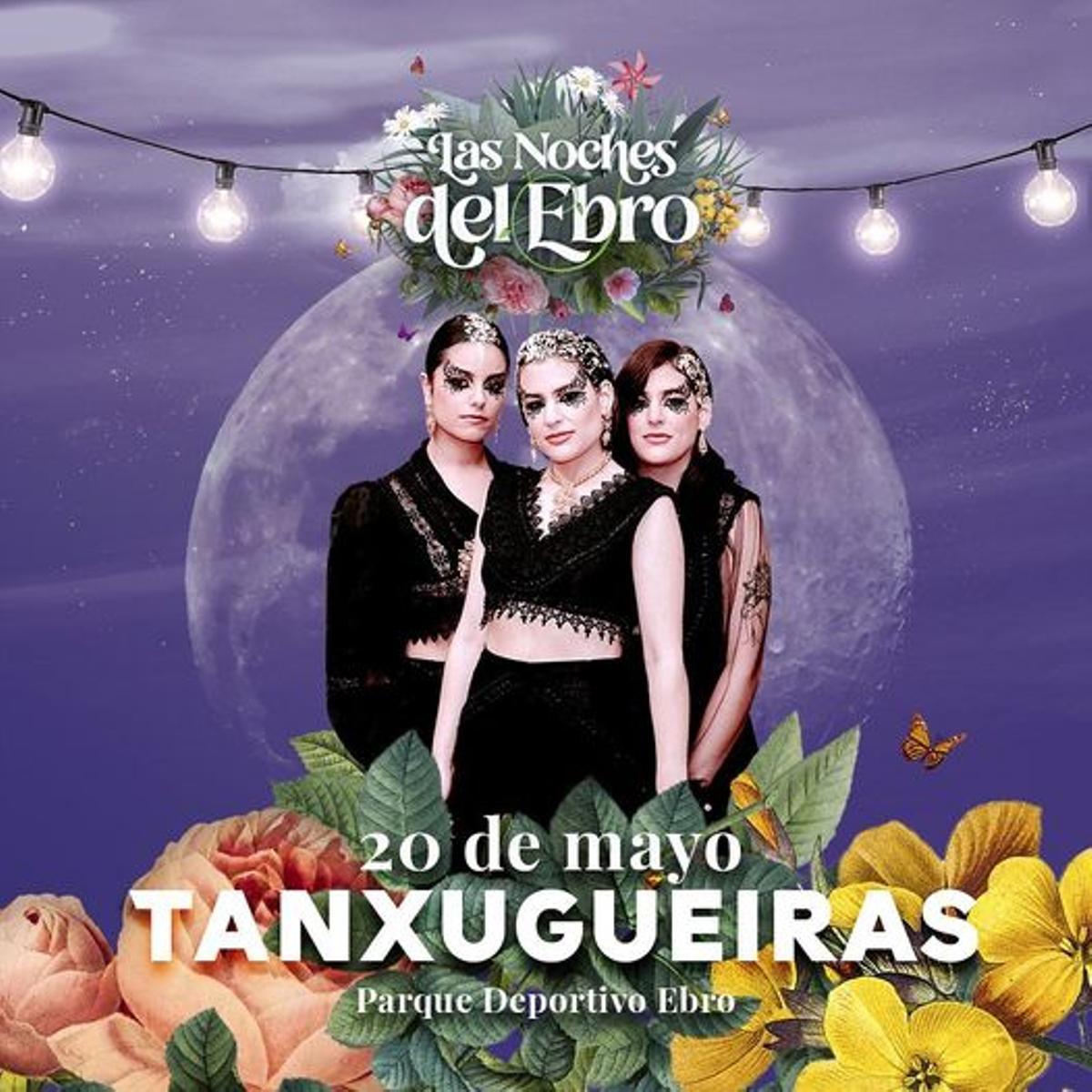 El cartel con el que se ha anunciado el concierto de Tanxugueiras.