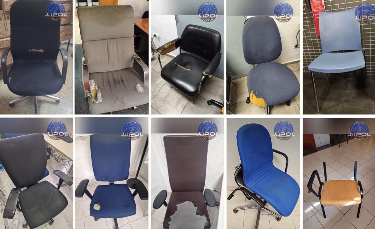 Imágenes de las sillas en diversas comisarías de la provincia de Alicante