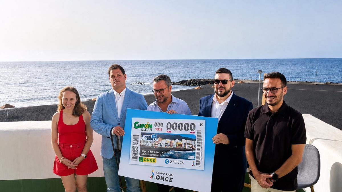 Presentación del cupón diario con la playa de Santa Cruz de La Palma