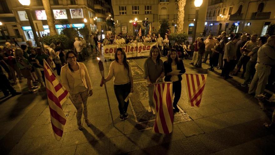 Llegada del Correllengua al Ayuntamiento, en imagen de archivo.