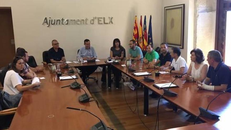La junta de portavoces celebrada ayer en el Ayuntamiento de Elche.