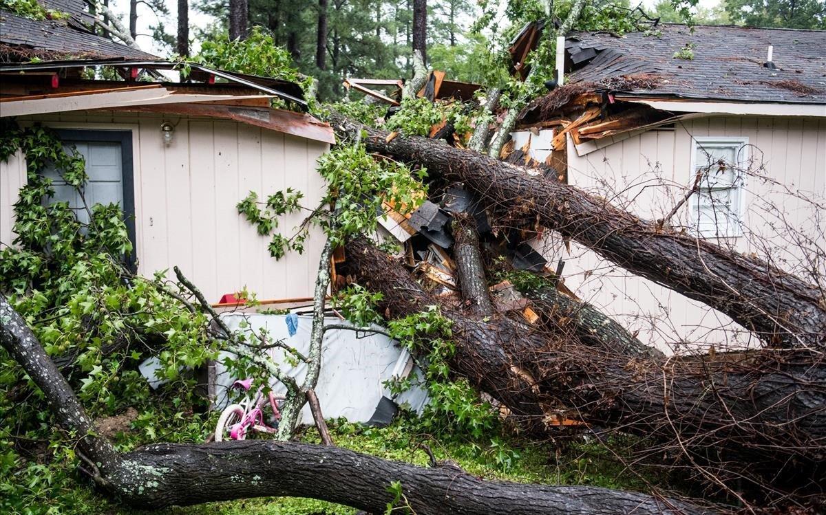 zentauroepp45426125 columbia  sc   october 11  a fallen tree rests on a house af181011194719