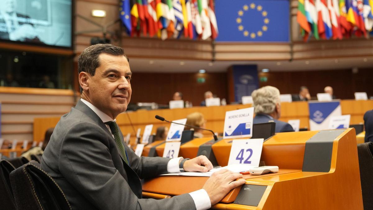 Juanma Moreno ha defendido hoy el dictamen sobre Pacto Verde y Salud ante el pleno del Comité de las Regiones en Bruselas