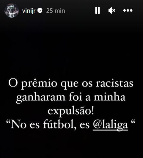 Mensaje de Vinicius tras los incidentes en Mestalla.