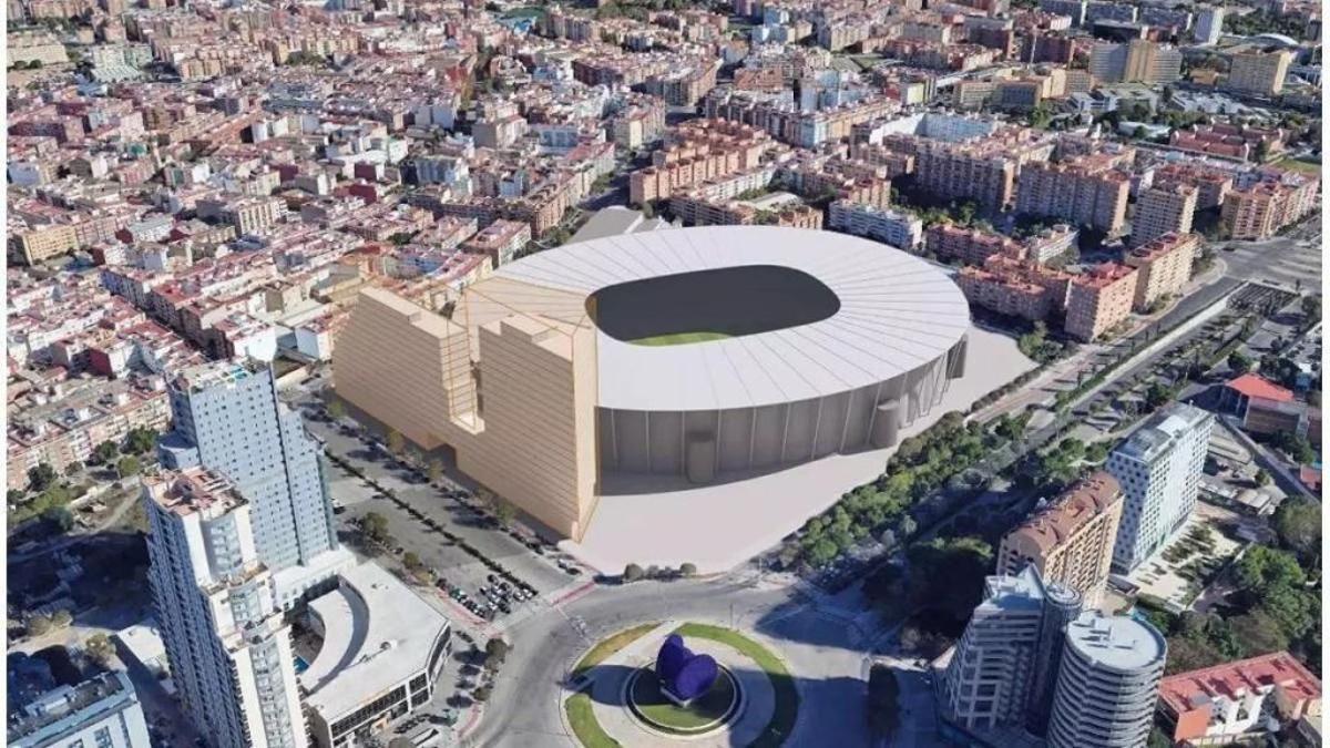 Figuración del área terciaria junto al Nou Mestalla
