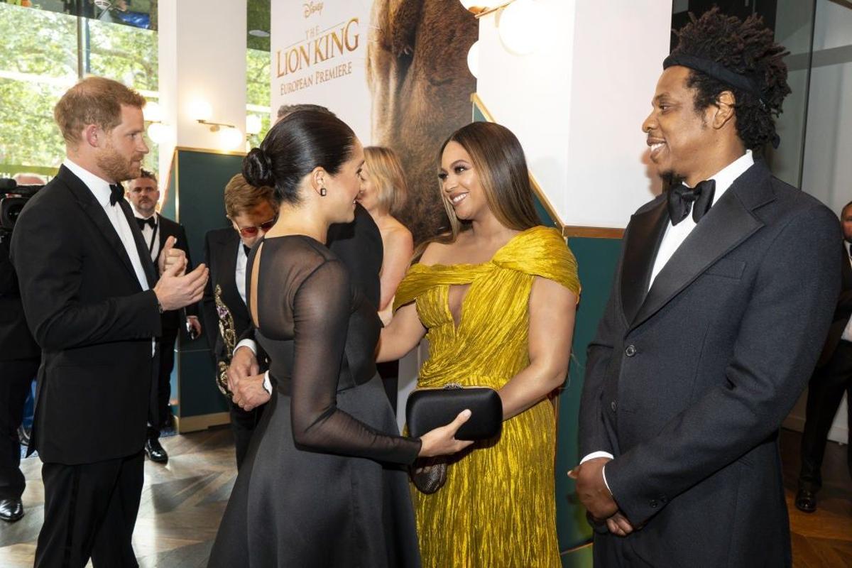 Meghan Markle, El Príncipe Harry, Beyoncé y Jay-Z en el estreno europeo de 'El Rey León'