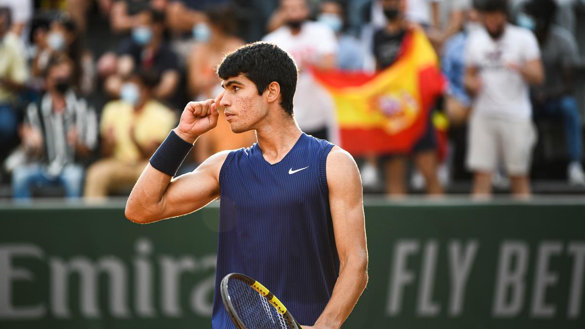 Carlos Alcaraz tras vencer a Girón en los cuartos de final de Winston-Salem (Estados Unidos)