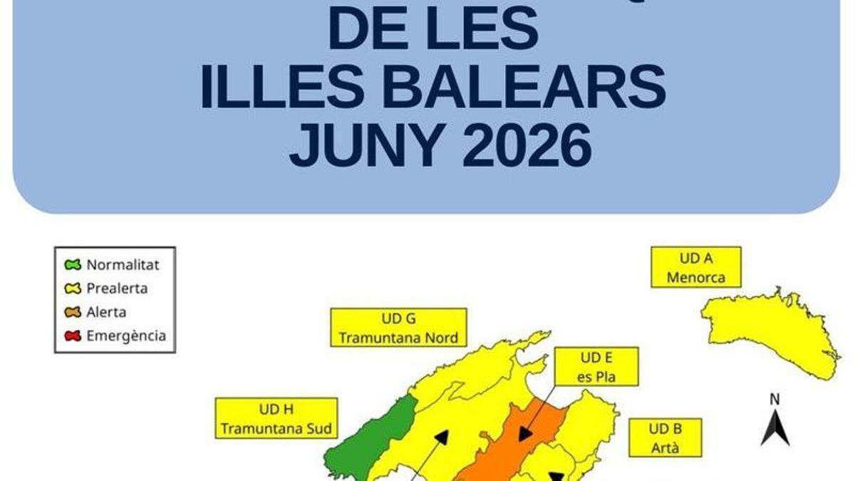 Mapa de reservas hídircas de Baleares.