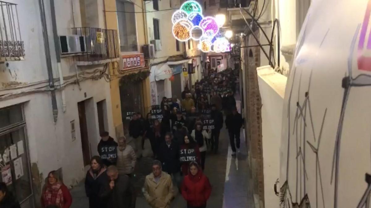 Manifestación contra el plan eólico en Utiel