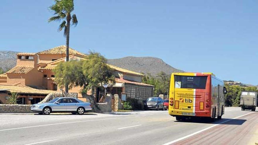 Tramo de la carretera entre el Port de Pollença y Alcúdia donde se produjo el atropello, en el kilómetro 62,5 de la MA-2220.