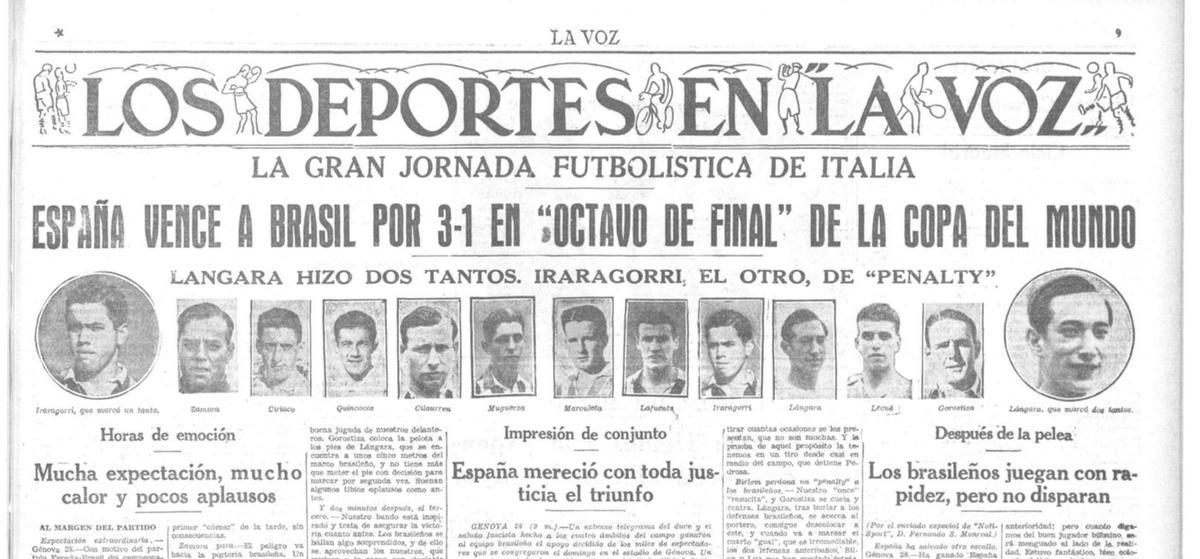 Portada de 'La Voz' sobre el Mundial de 1934