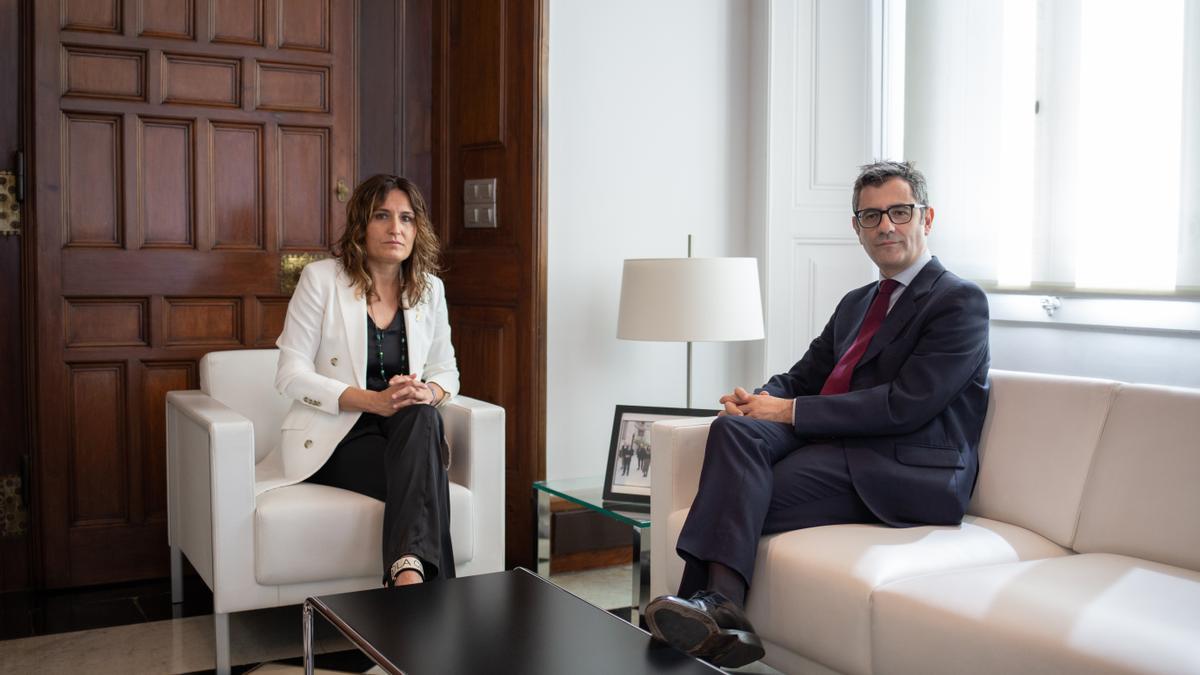 La consellera de la Presidència, Laura Vilagrà, i el ministre del ram, Félix Bolaños