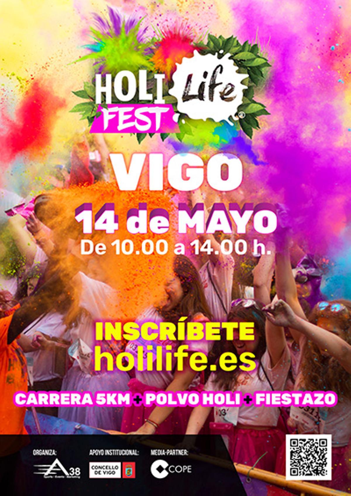 Cartel de la Holi Life Vigo 2023.