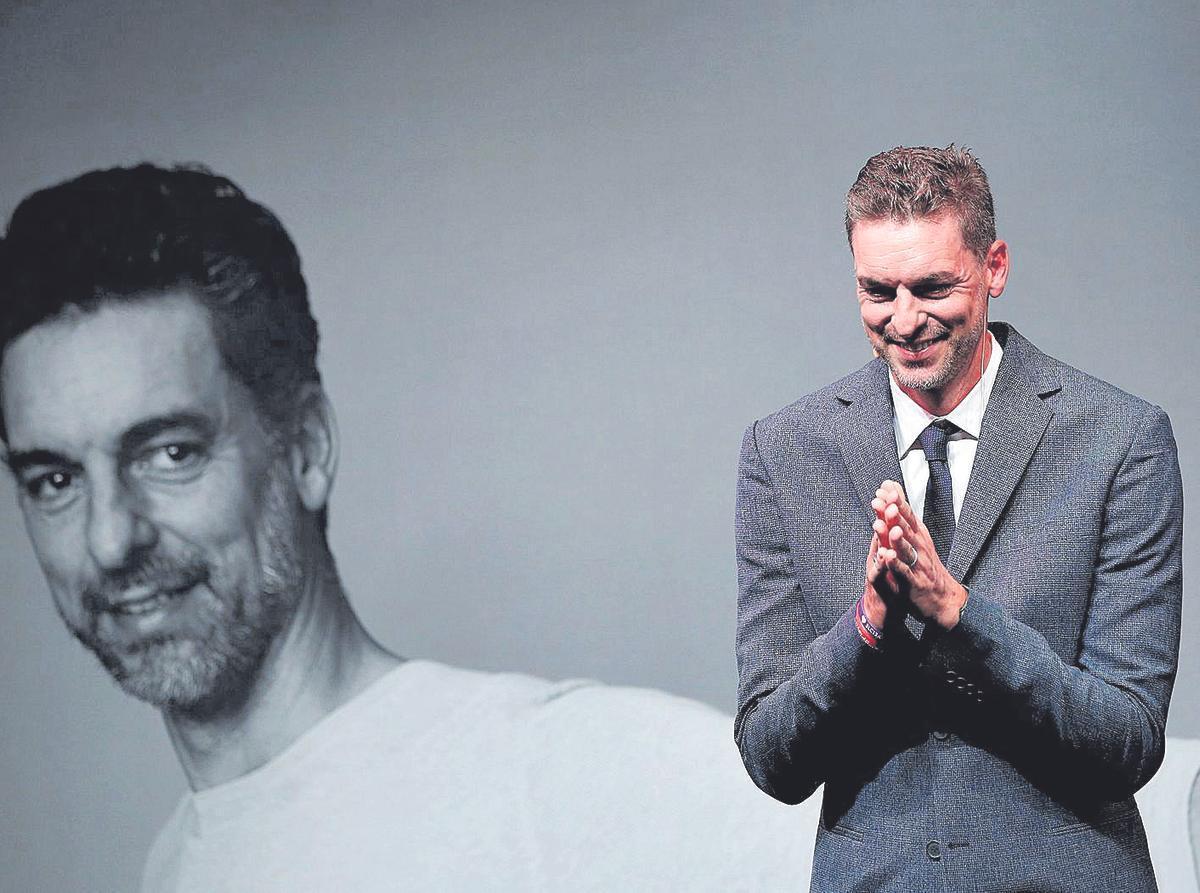 Pau Gasol, en el acto que realizó en su despedida en el Liceo.