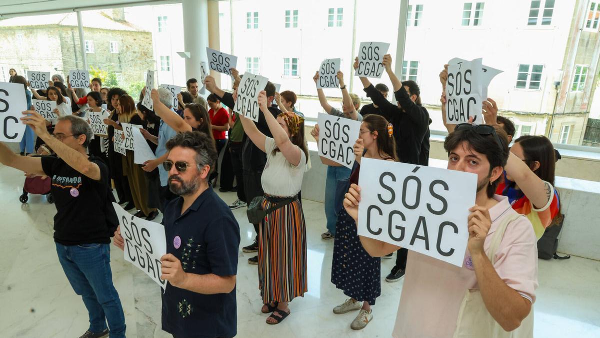 Protestas registradas el pasado viernes en el CGAC.
