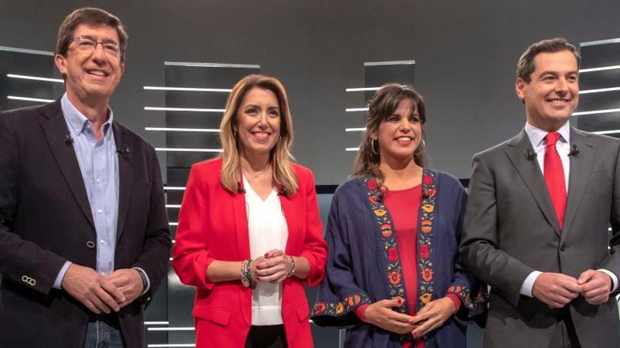 Las candidatos a las elecciones andaluzas en el debate de RTVE.