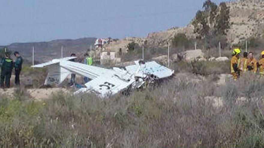 Imagen de la avioneta siniestrada.