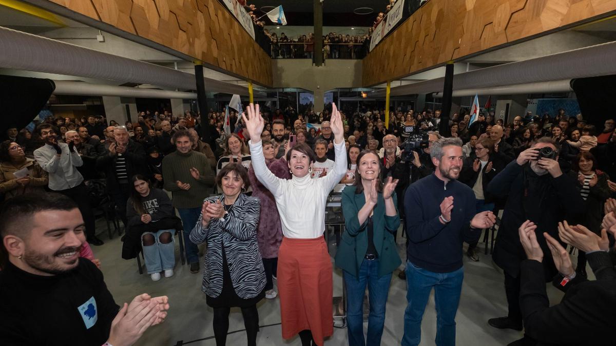 Ana Pontón nun mitin en Lugo este último domingo de campaña