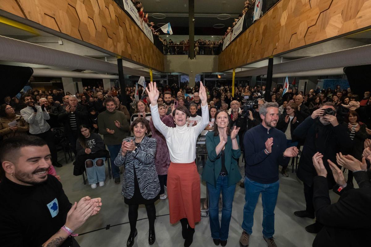 Ana Pontón nun mitin en Lugo este último domingo de campaña