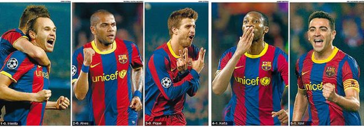Els cinc golejadors del Barça. Els cinc golejadors del Barça.