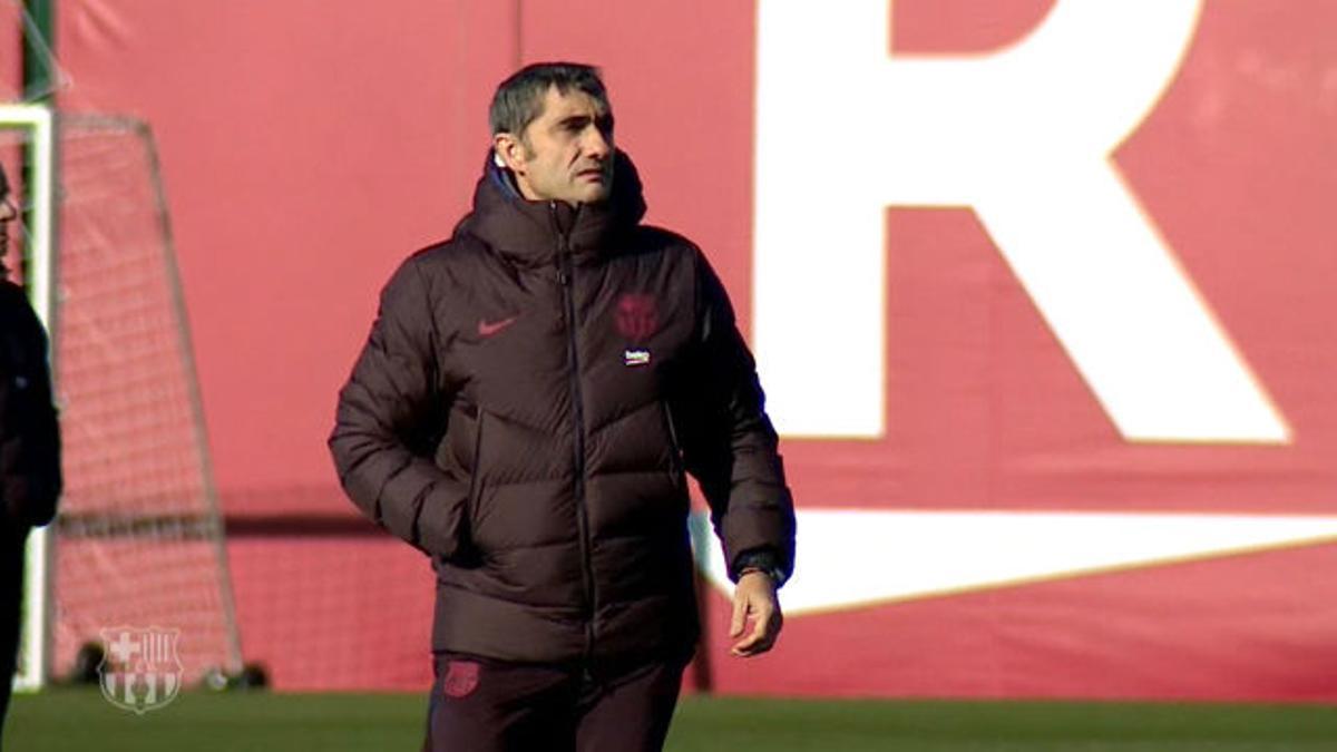 Así fue el (posible) último entrenamiento de Valverde con el Barça