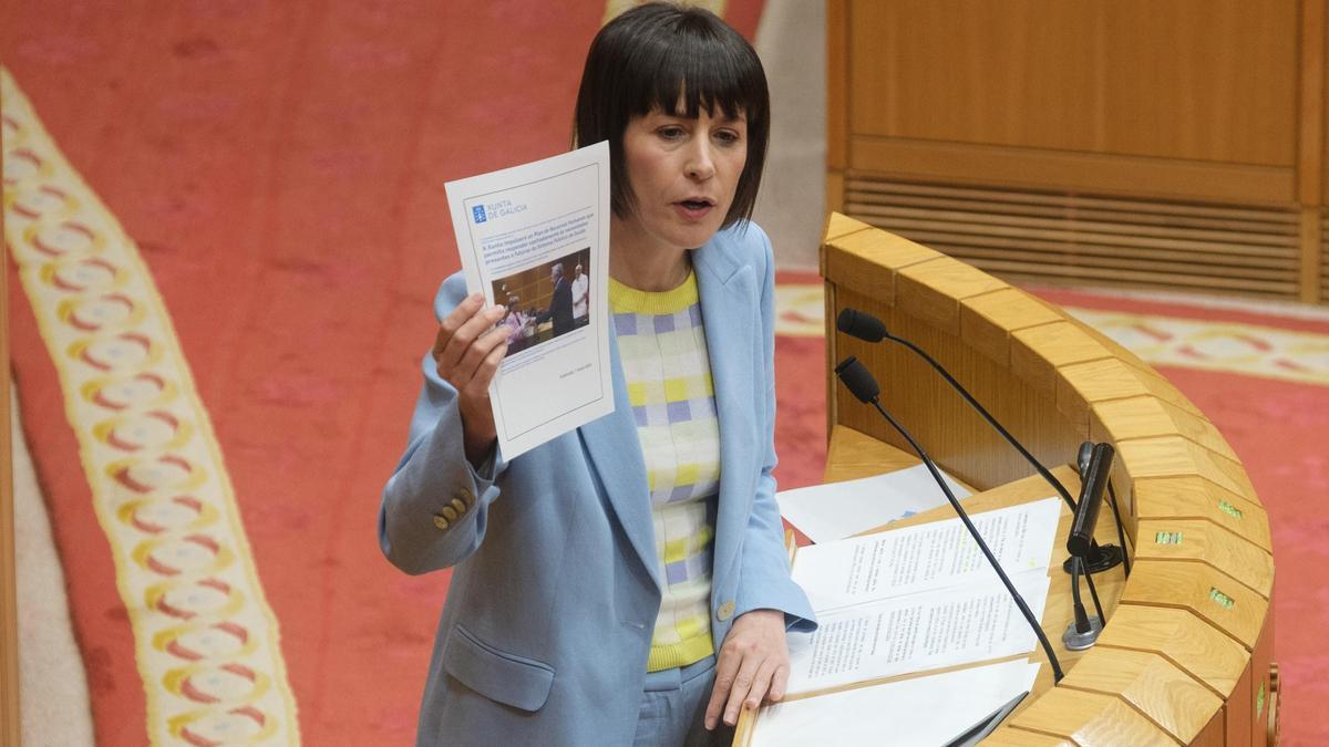 Ana Pontón, ayer, durante la primera sesión del Debate sobre el Estado de la Autonomía en Galicia 2025.