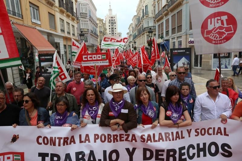 Manifestación del Primero de Mayo en Málaga